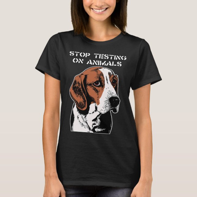 Camiseta Parar A Vivisseção Final Do Ensaio Em Animais Libe (Frente)