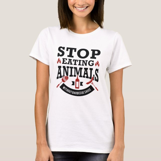 Camiseta Parar De Comer Animais (Frente)