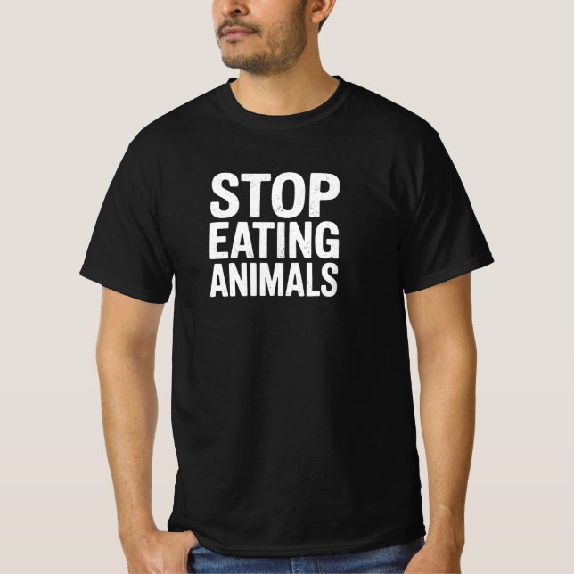 Camiseta Parar de Comer Animais - Direitos Animais (Frente)