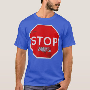Camiseta Parar de Comer Animais vegetarianos veganos, sinal