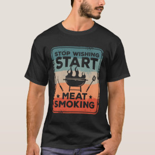 Camiseta Parar de Despertar Ruas Carne Fumando Churrasco de