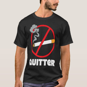 Camiseta parar de fumar texto parou de fumar desistente
