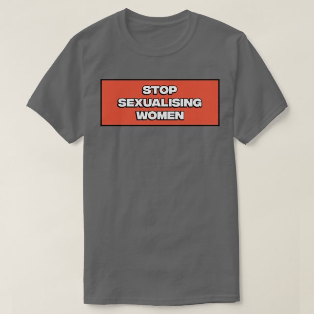 Camiseta Parar de Sexualmente Mulheres1 (Frente do Design)