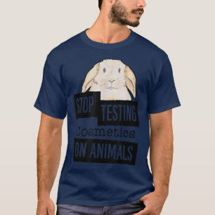 Camiseta Parar De Testar Os Cosméticos Nos AnimaisDireitos 