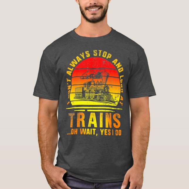 Camiseta Parar E Olhar Para Os Comboios Engenheiro Caminho  (Frente)