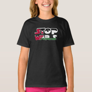 Camiseta Parar guerras Palestina Texto de sinalizador Typog