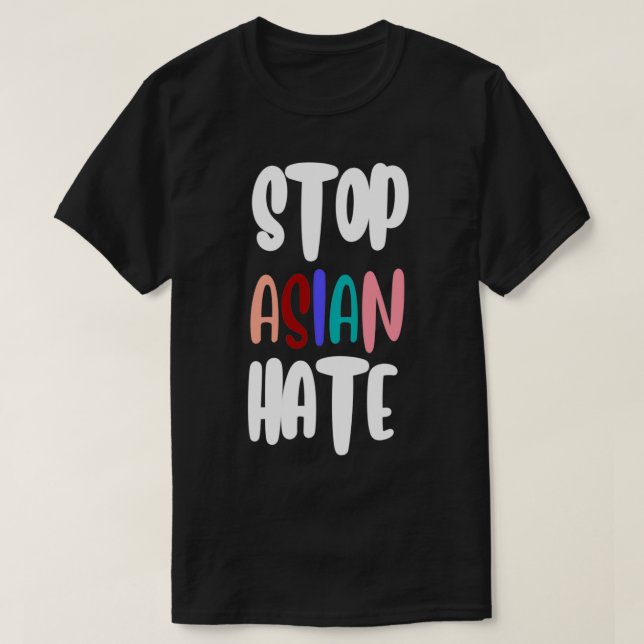 Camiseta Parar o ódio asiático (Frente do Design)
