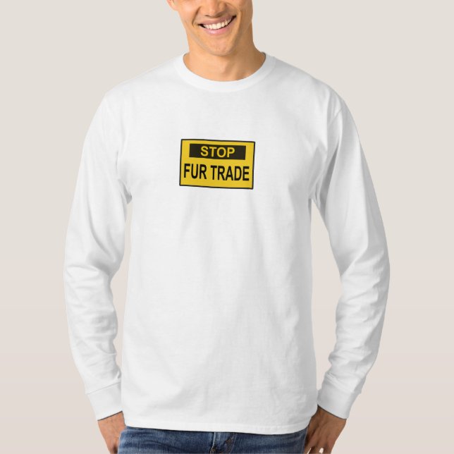 Camiseta Parar o Sinal de Comércio de Pele Amarelo (Frente)