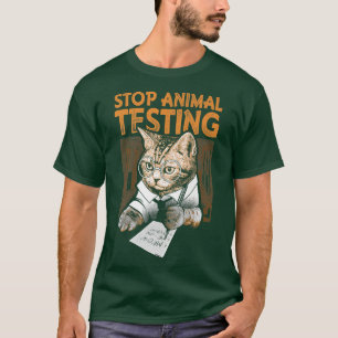 Camiseta Parar O Teste De Animais De Gato Engraçado 