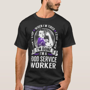Camiseta Parar o Trabalhador do Serviço de comida quando t
