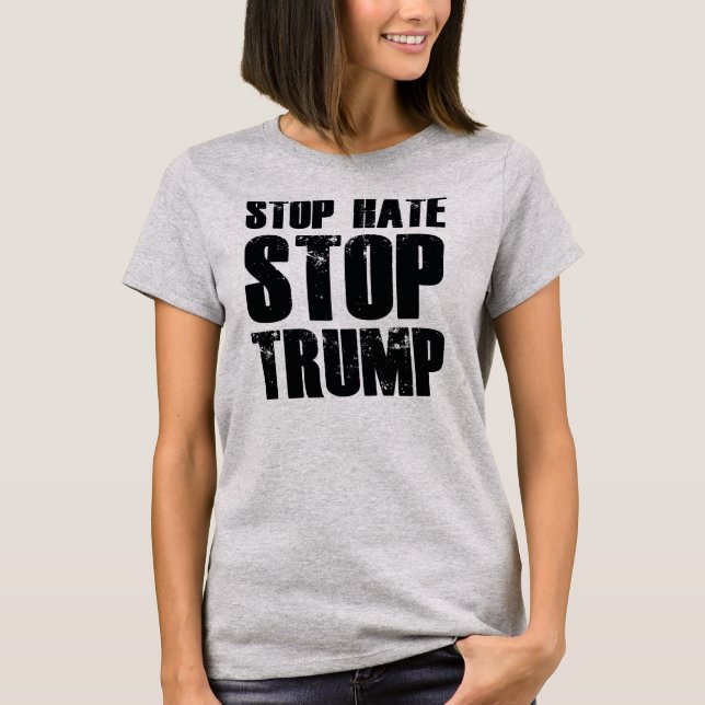 Camiseta Parar o Trump de Odeio (Frente)