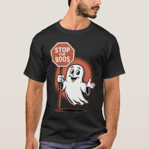 Camiseta Parar Para Guarda De Passagem Do Boos Halloween