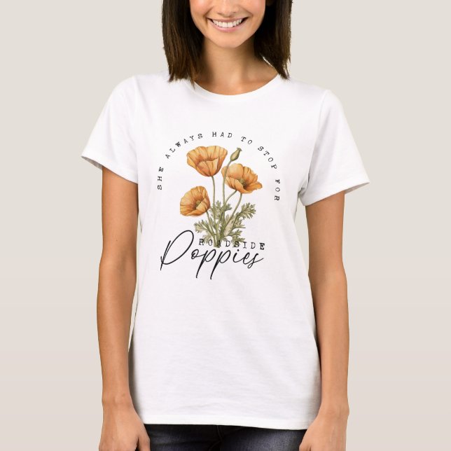 Camiseta Parar Para Poppies Na Estrada (Frente)