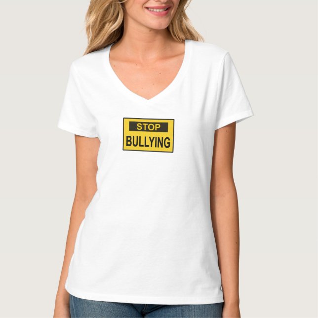 Camiseta Parar Símbolo de Bullying Amarelo (Frente)