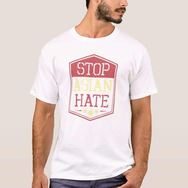 Camiseta Parar Símbolo de Ódio Asiático Moda Lotus Aapi (Frente)