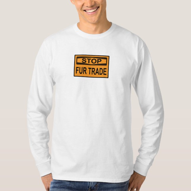 Camiseta Parar Sinal de Comércio de Peles - Laranja (Frente)