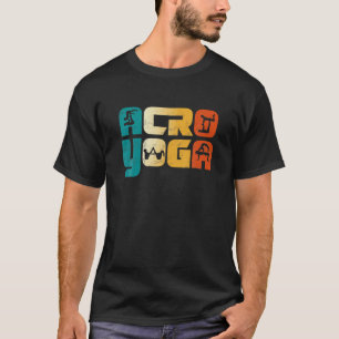 Camiseta Parceiro Acroyoga Figures Yoga Namaste Yogi Retro