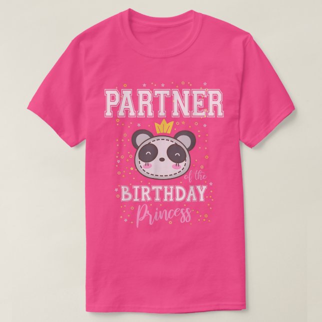 Camiseta Parceiro da Princesa de Aniversário, Cute Panda Be (Frente do Design)