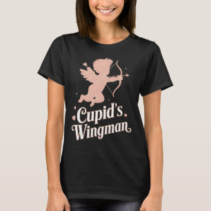 Camiseta Parceiro de Cupido Design de Anjo Engraçado do Dia