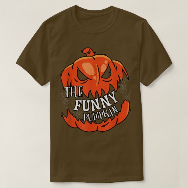 Camiseta Parceiro de Halloween do Grupo Familiar de Pumpkin (Frente do Design)
