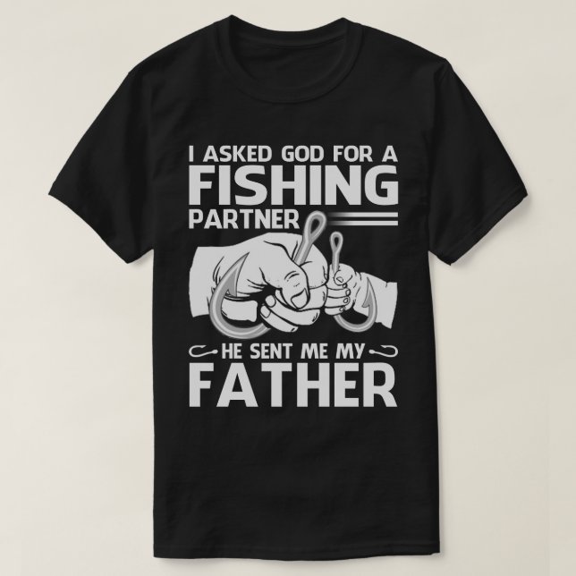 Camiseta Parceiro De Pesca Ele Me Enviou Meu PAI (Frente do Design)