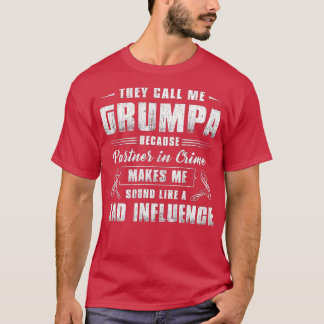 Camiseta Parceiro Grumpa Do Crime Engraçado Vovô Pai