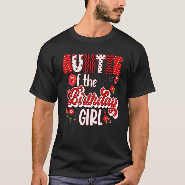 Camiseta Parceiro Ladybug Família Aniversário Correspondent (Frente)