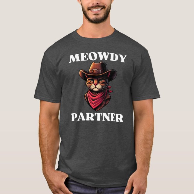 Camiseta Parceiro Meowboy Cat Puns (Frente)