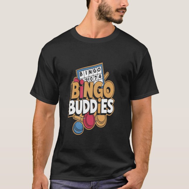 Camiseta Parceiros de Bingo Equipe de Bingo Divertida (Frente)