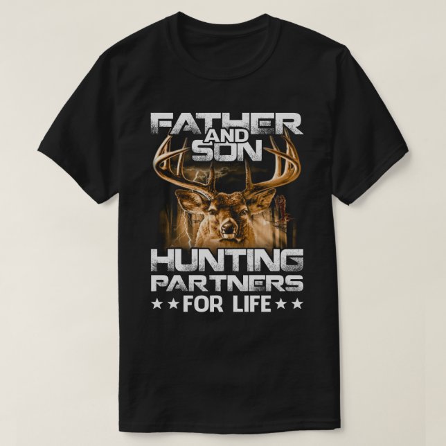 Camiseta Parceiros de Caça ao Pai e ao Filho para a Camiset (Frente do Design)