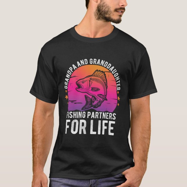 Camiseta Parceiros De Pesca Do Avô E Da Avô Para O Lif (Frente)