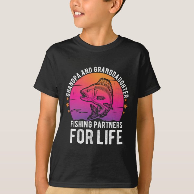 Camiseta Parceiros De Pesca Do Avô E Da Avô Para O Lif (Frente)