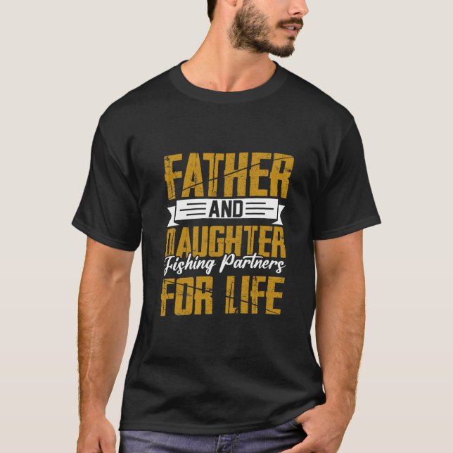 Camiseta Parceiros de pesca pai e filha (Frente)