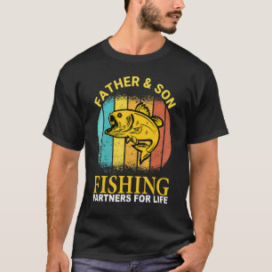 Camiseta Parceiros De Pesca Vintage Padre E Son Para A Vida