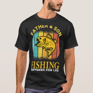 Camiseta Parceiros De Pesca Vintage Padre E Son Para A Vida