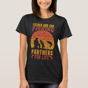 Camiseta Parceiros de pesca vintage pai e filho para a vida