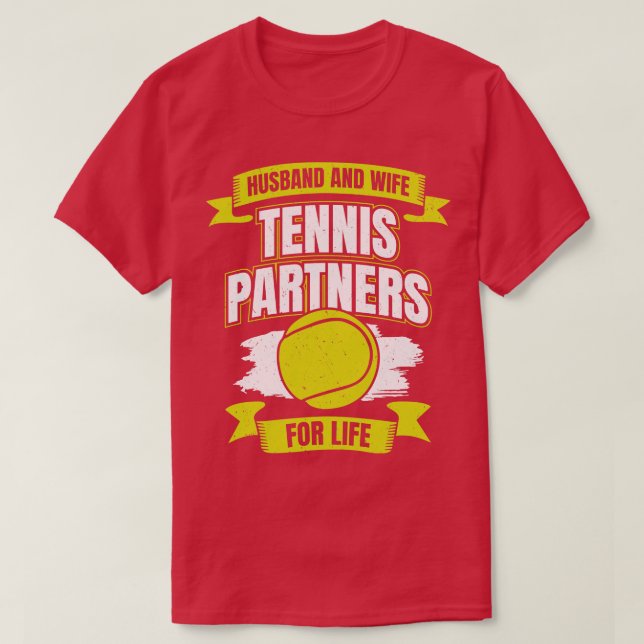 Camiseta Parceiros De Tênis De Hus E Esposa Para A Vida (Frente do Design)