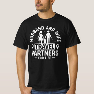 Camiseta Parceiros de Viagem Para a Vida Marido e Mulher