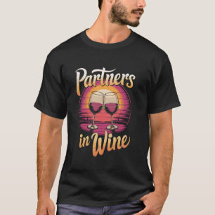 Camiseta Parceiros Divertidos no Design de Consumo de Vinho
