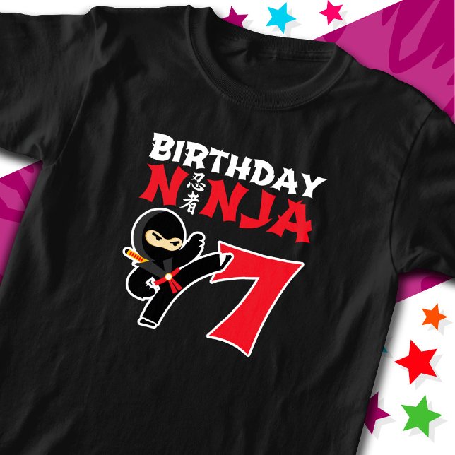 Camiseta Parceiros Karate Ninja, 7 anos, 7 Aniversário (Criador carregado)