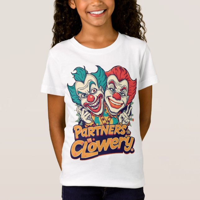 Camiseta Parceiros na Clowery (Punição Engraçada de Palhaço (Frente)