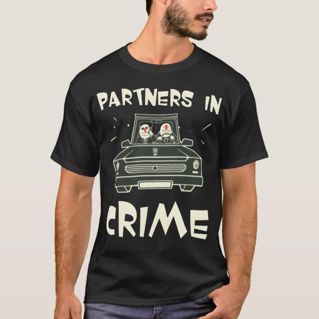 Camiseta Parceiros no Crime Melhores Amigos Correspondendo  (Frente)