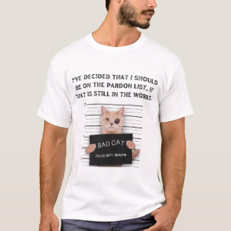 Camiseta Pardon List Engraçado Gato Criminal Político