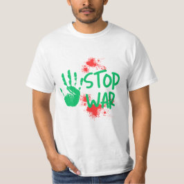 Camiseta Pare a Guerra – Design Gráfico Ousado de Mão Anti-