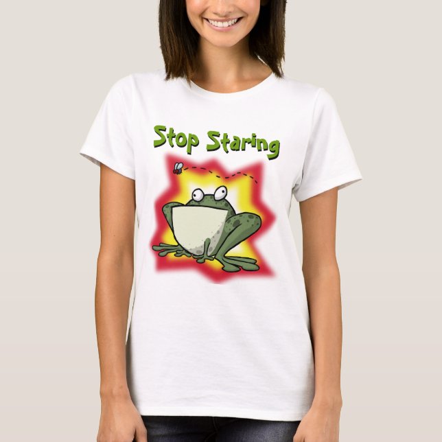 Camiseta Pare a parte superior olhar fixamente (Frente)