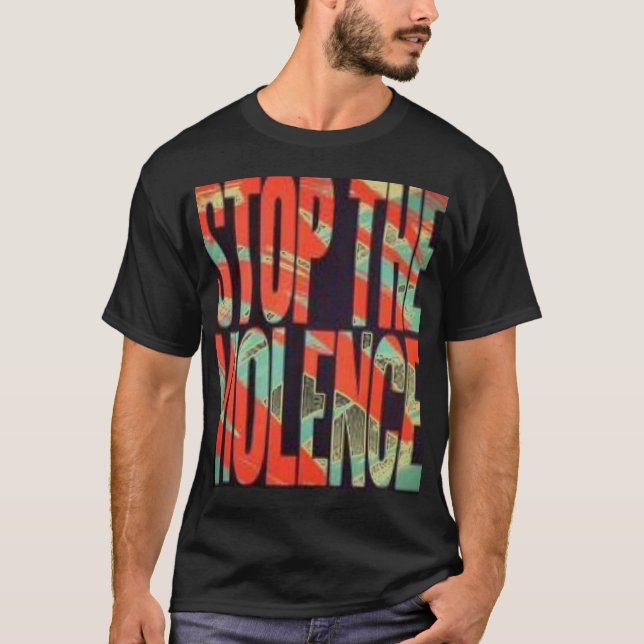 Camiseta Pare a violência 4u2nv (Frente)