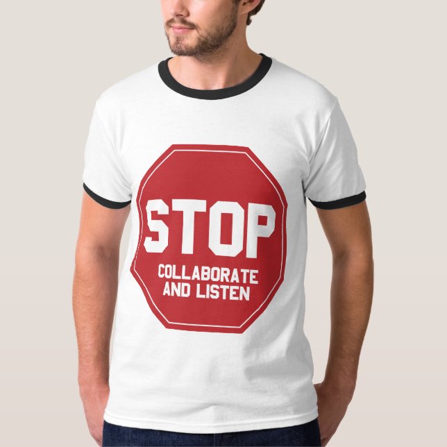 Camiseta pare colaboram e escutam (Frente)