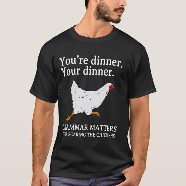 Camiseta Pare De Assustar Os Frangos Ingleses Gramática Eng (Frente)