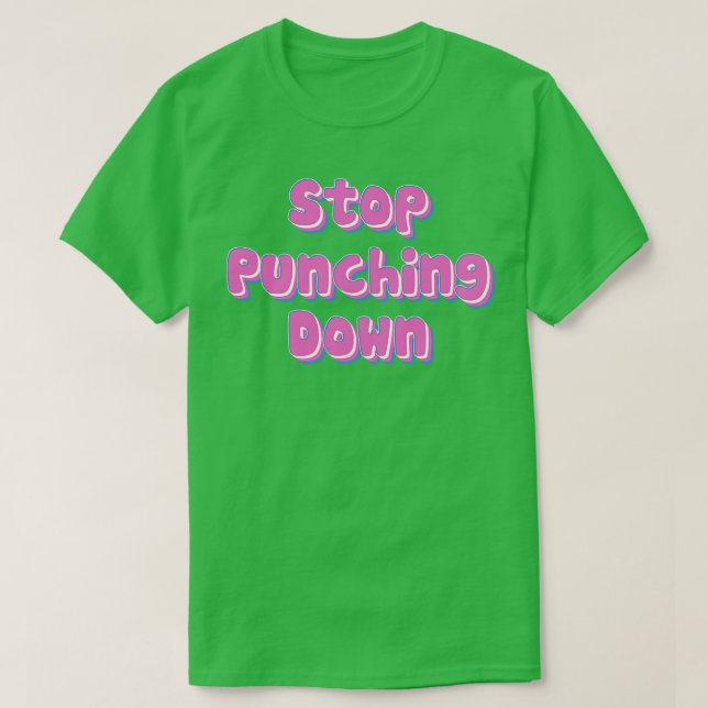 Camiseta Pare de bater para baixo 2 (Frente do Design)