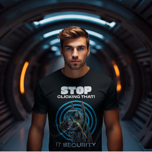 Camiseta Pare de Clicar Nisso Humor de Segurança de TI